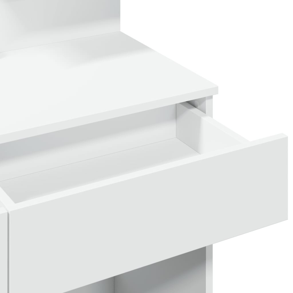 Kosmetinis staliukas su LED, baltos spalvos, 100x40x130cm