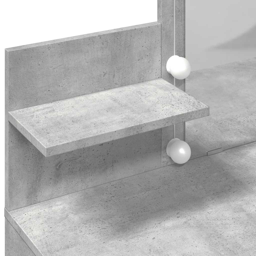 Kosmetinis staliukas su LED, betono pilkas, 100x40x130cm