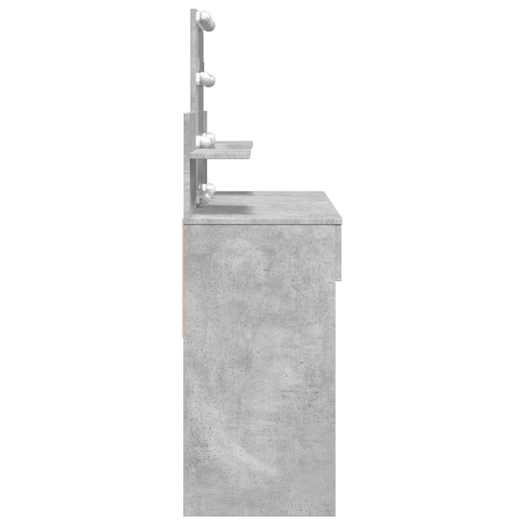Kosmetinis staliukas su LED, betono pilkas, 100x40x130cm