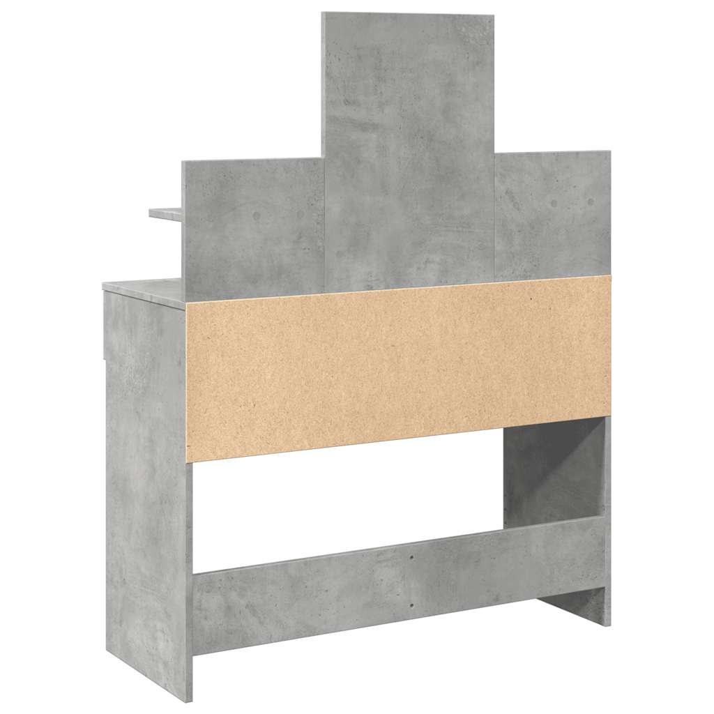 Kosmetinis staliukas su LED, betono pilkas, 100x40x130cm