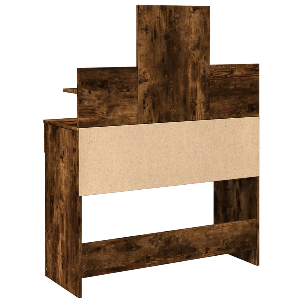Dressing table with LED, smoked oak, 100x40x130cm