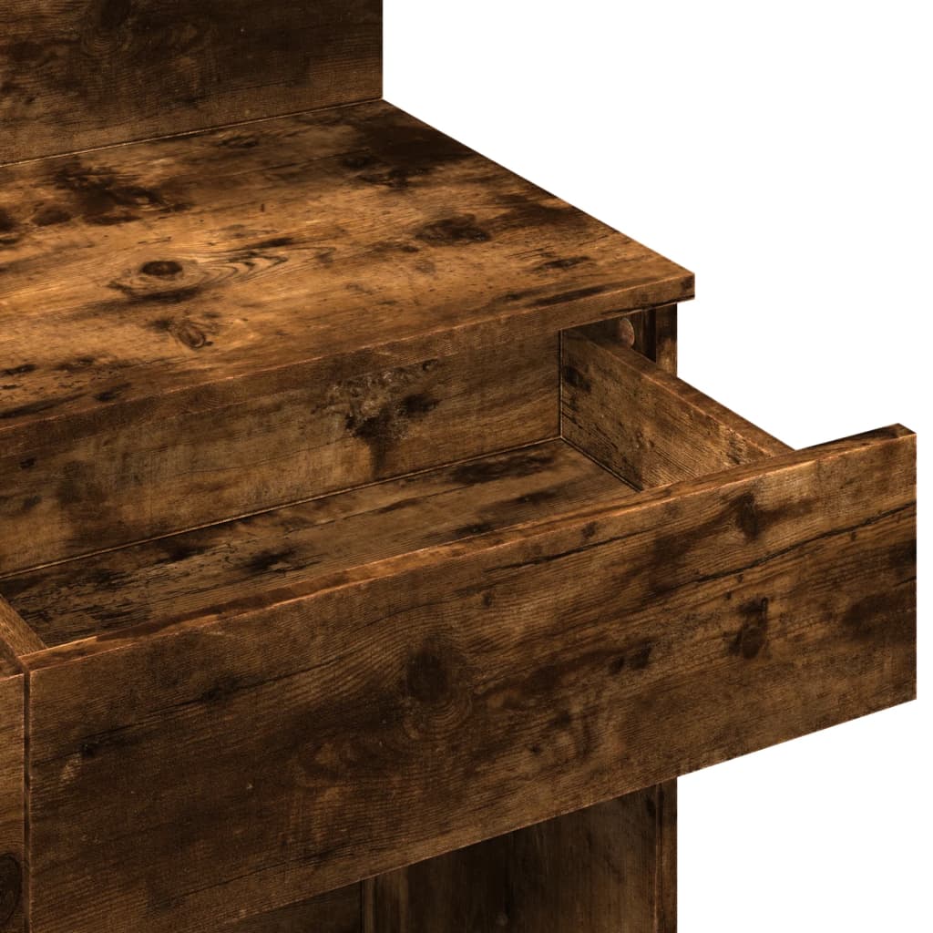 Dressing table with LED, smoked oak, 100x40x130cm