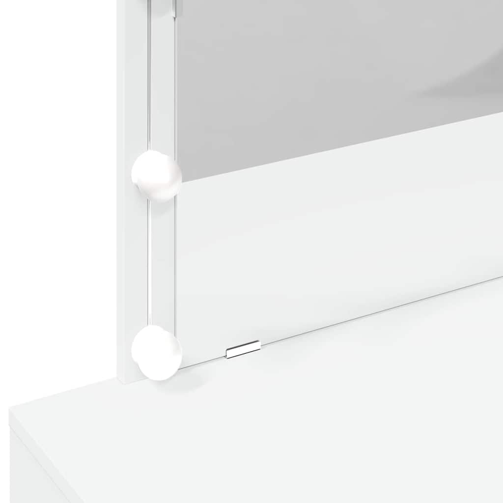 Kosmētikas galdiņš ar LED, balts, 100x40x120cm