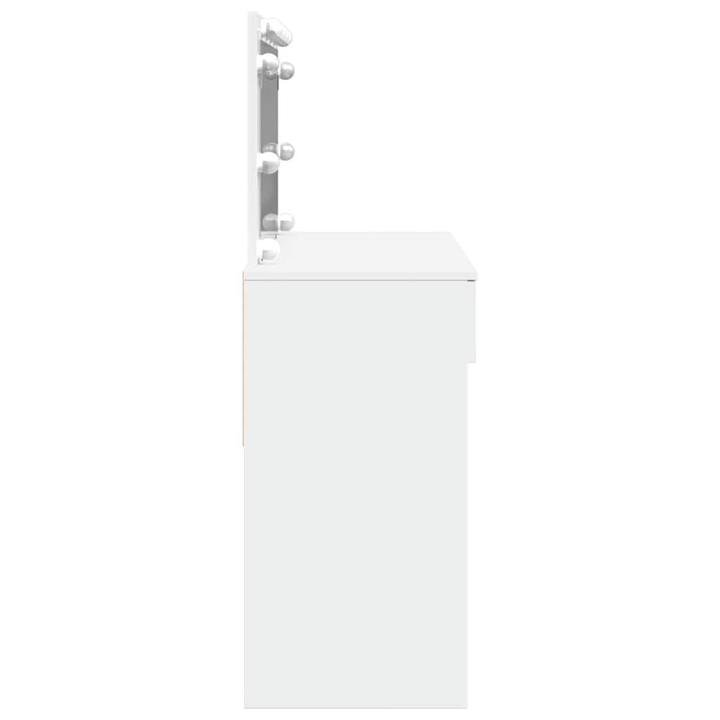 Kosmetinis staliukas su LED, baltos spalvos, 100x40x120cm