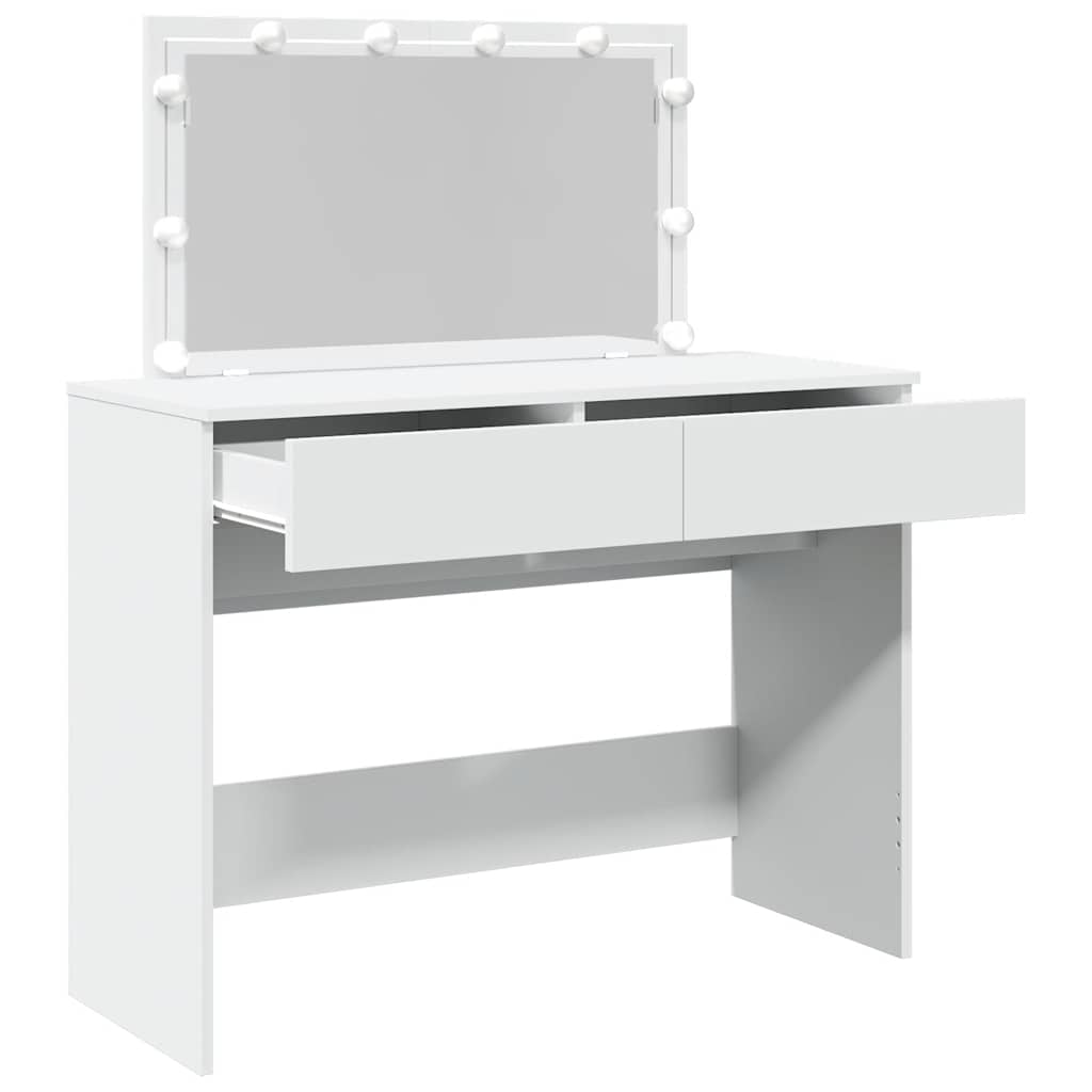 Kosmetinis staliukas su LED, baltos spalvos, 100x40x120cm