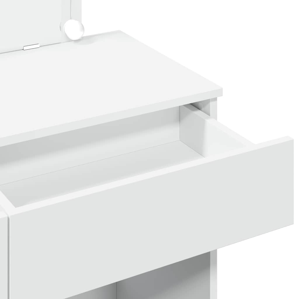Kosmetinis staliukas su LED, baltos spalvos, 100x40x120cm