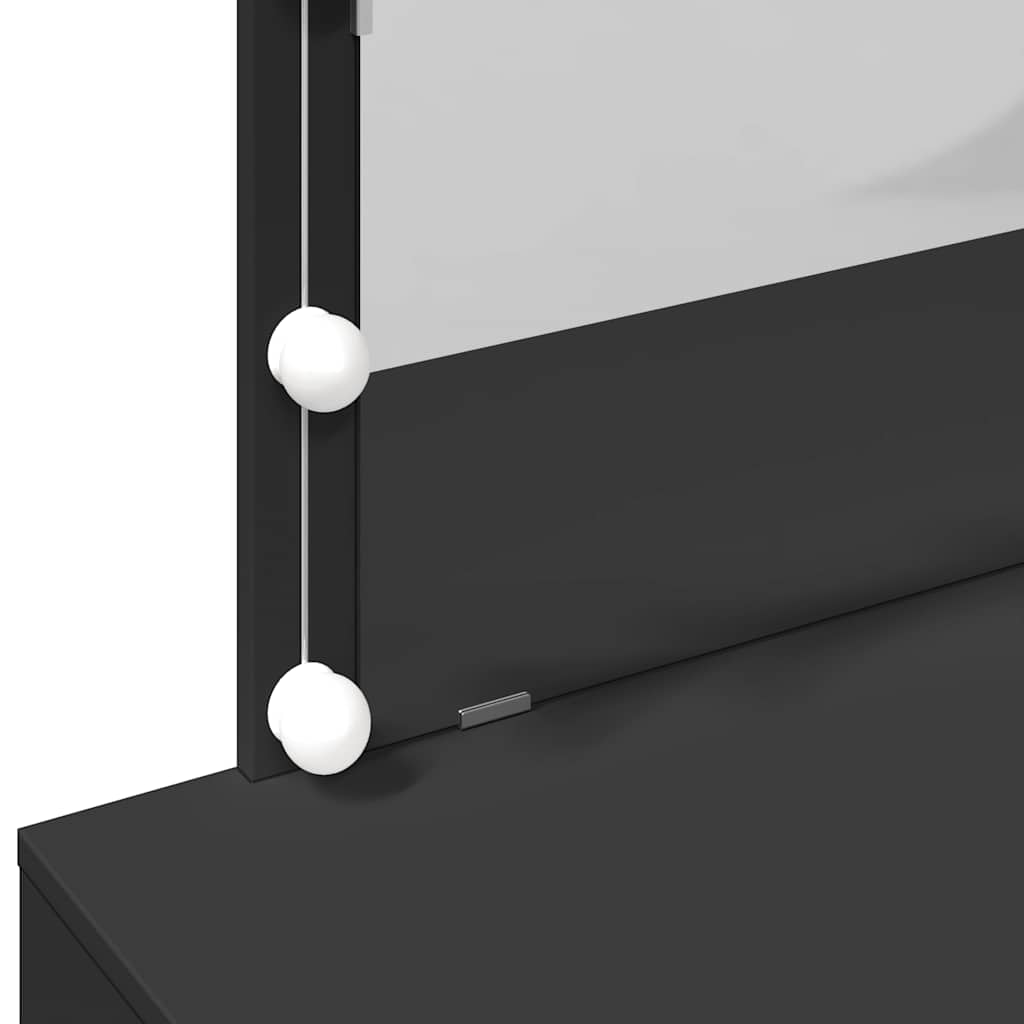 Kosmetinis staliukas su LED, juodos spalvos, 100x40x120cm