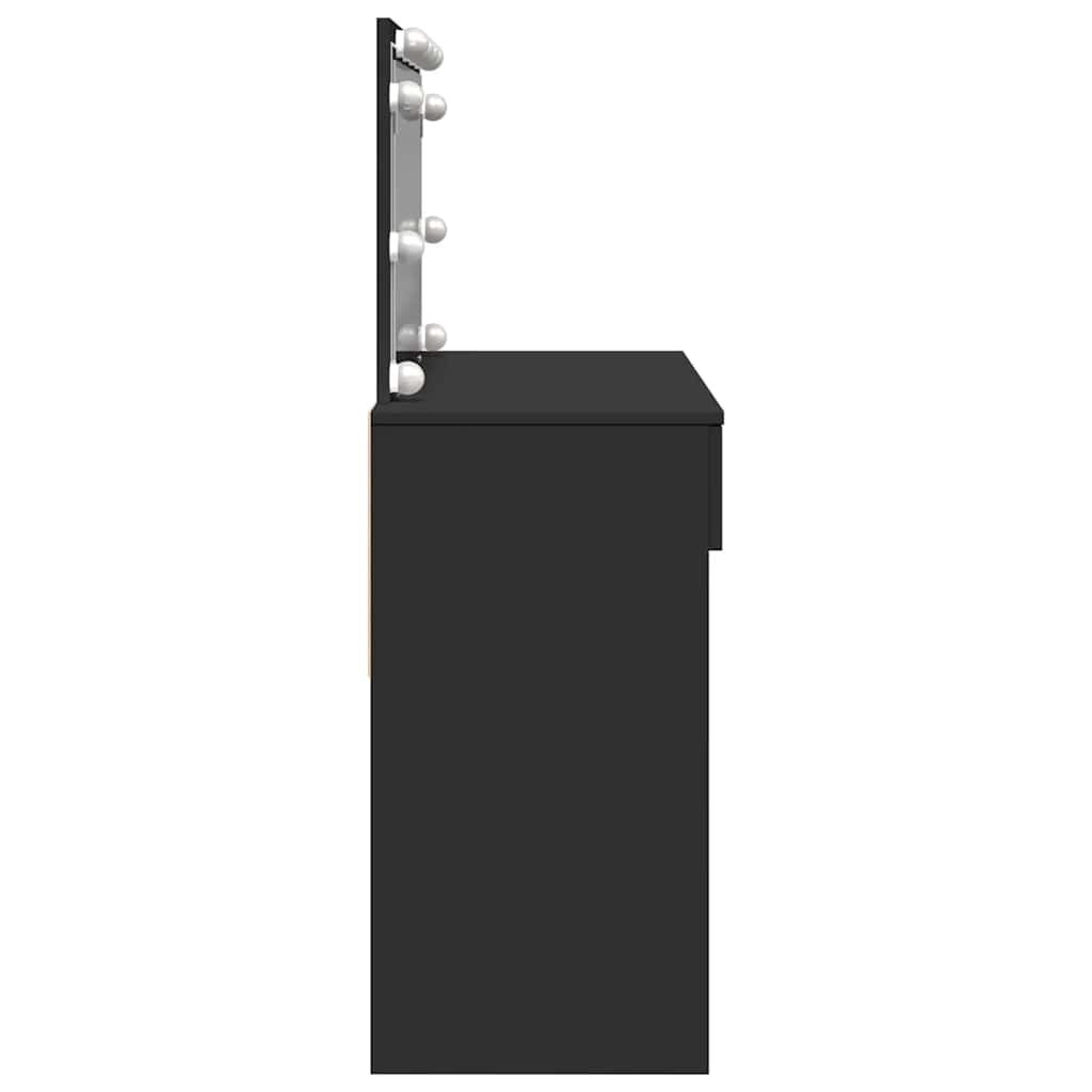 Kosmetinis staliukas su LED, juodos spalvos, 100x40x120cm