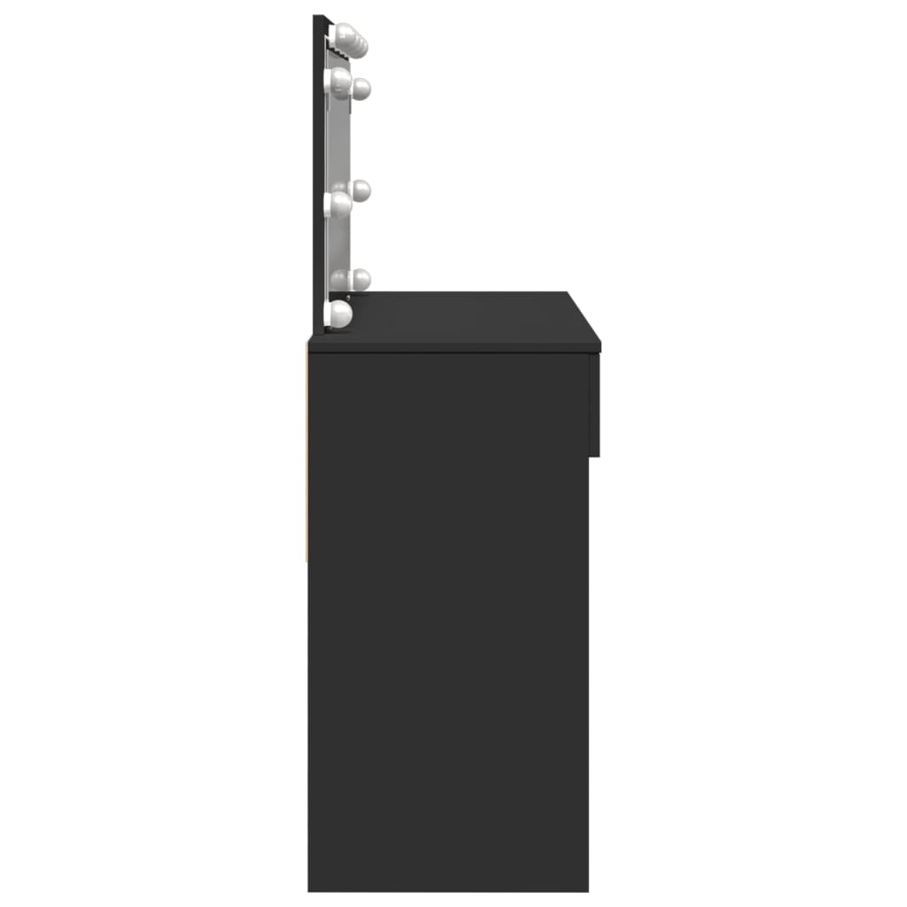 Kosmetinis staliukas su LED, juodos spalvos, 100x40x120cm