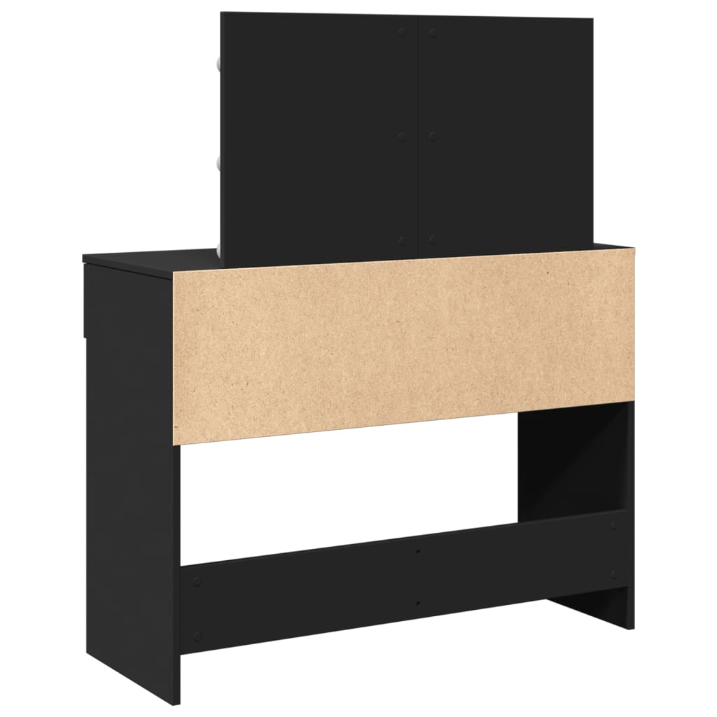 Kosmetinis staliukas su LED, juodos spalvos, 100x40x120cm