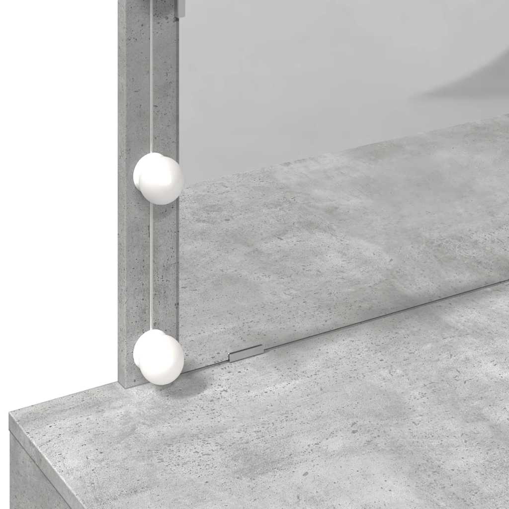 Kosmetinis staliukas su LED, betono pilkas, 100x40x120cm