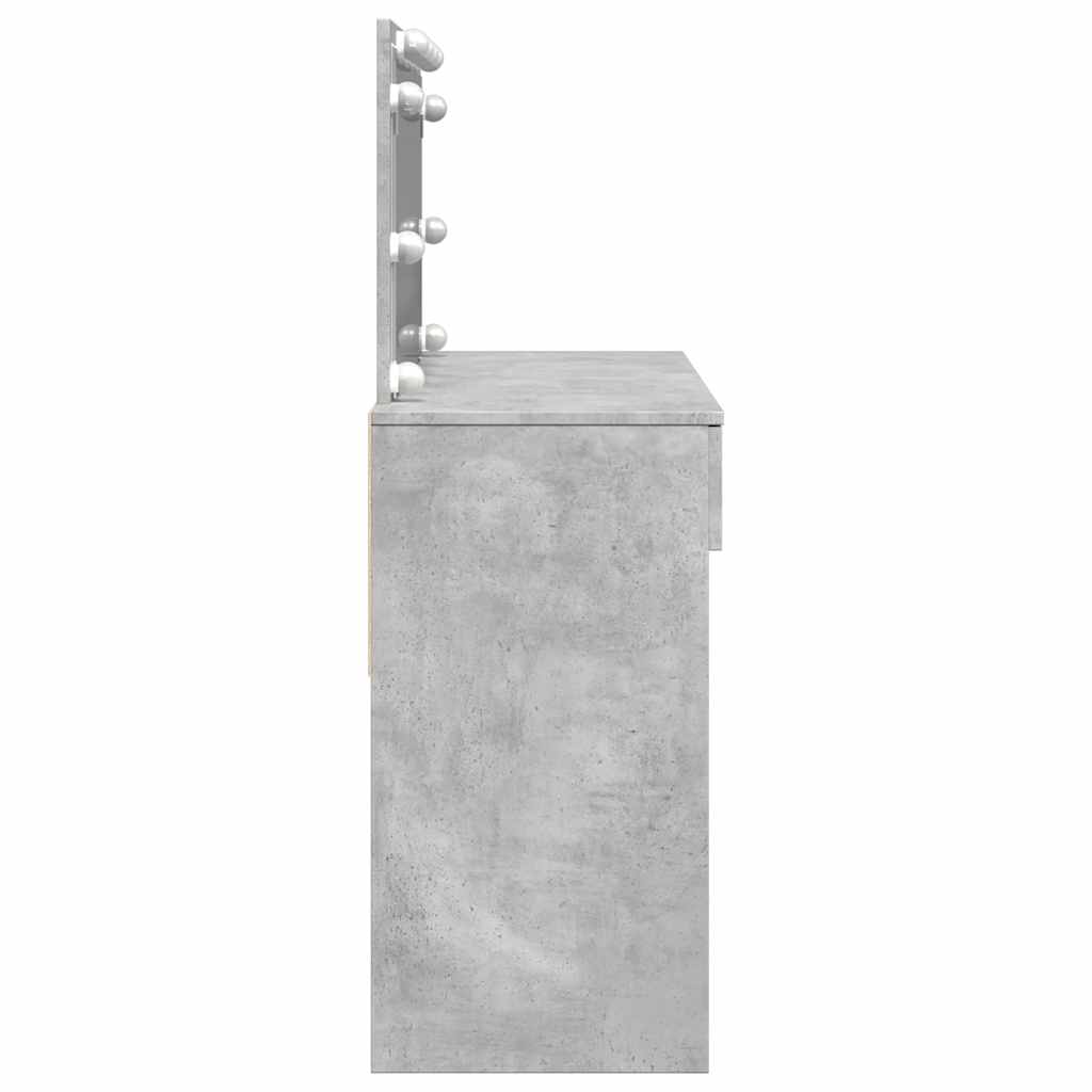 Kosmetinis staliukas su LED, betono pilkas, 100x40x120cm