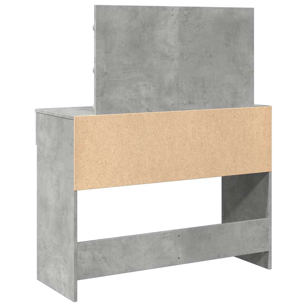 Kosmetinis staliukas su LED, betono pilkas, 100x40x120cm