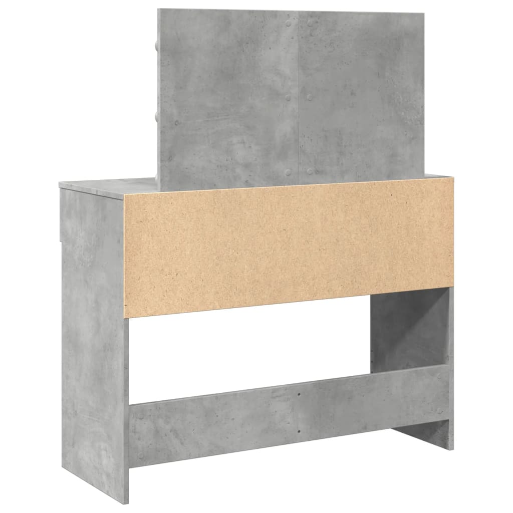 Kosmetinis staliukas su LED, betono pilkas, 100x40x120cm