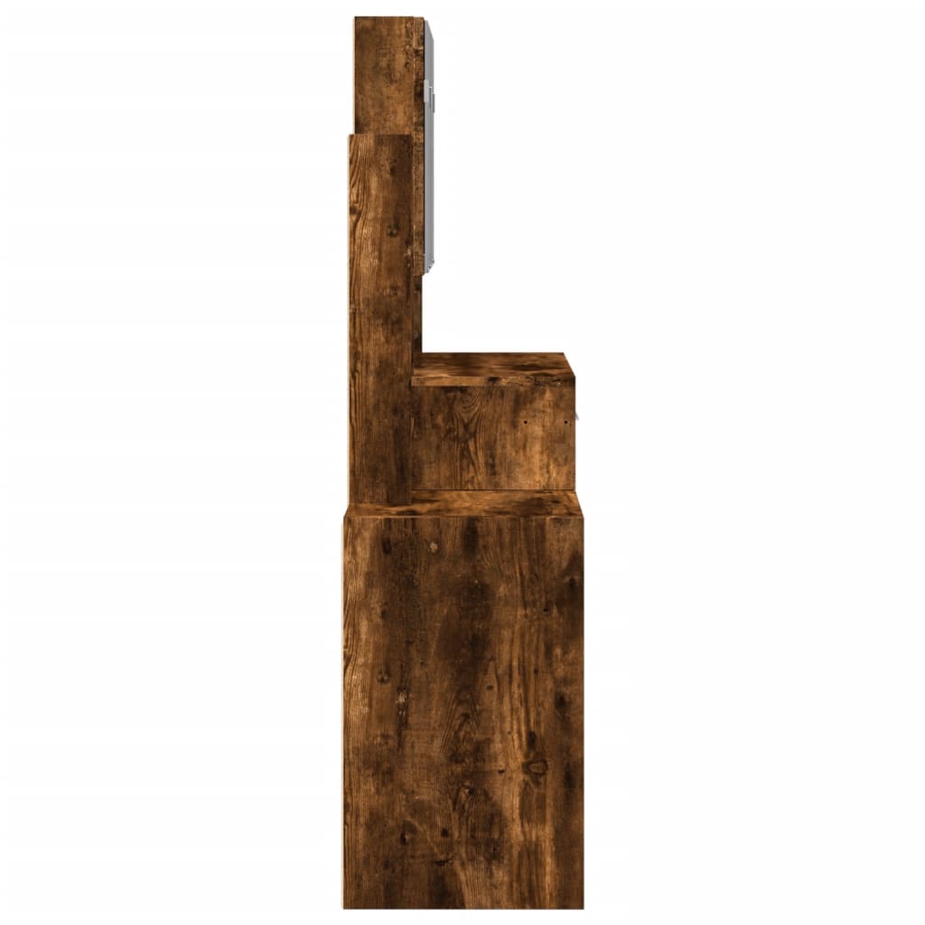 Dressing table with cabinet, smoked oak, 80x35x132cm