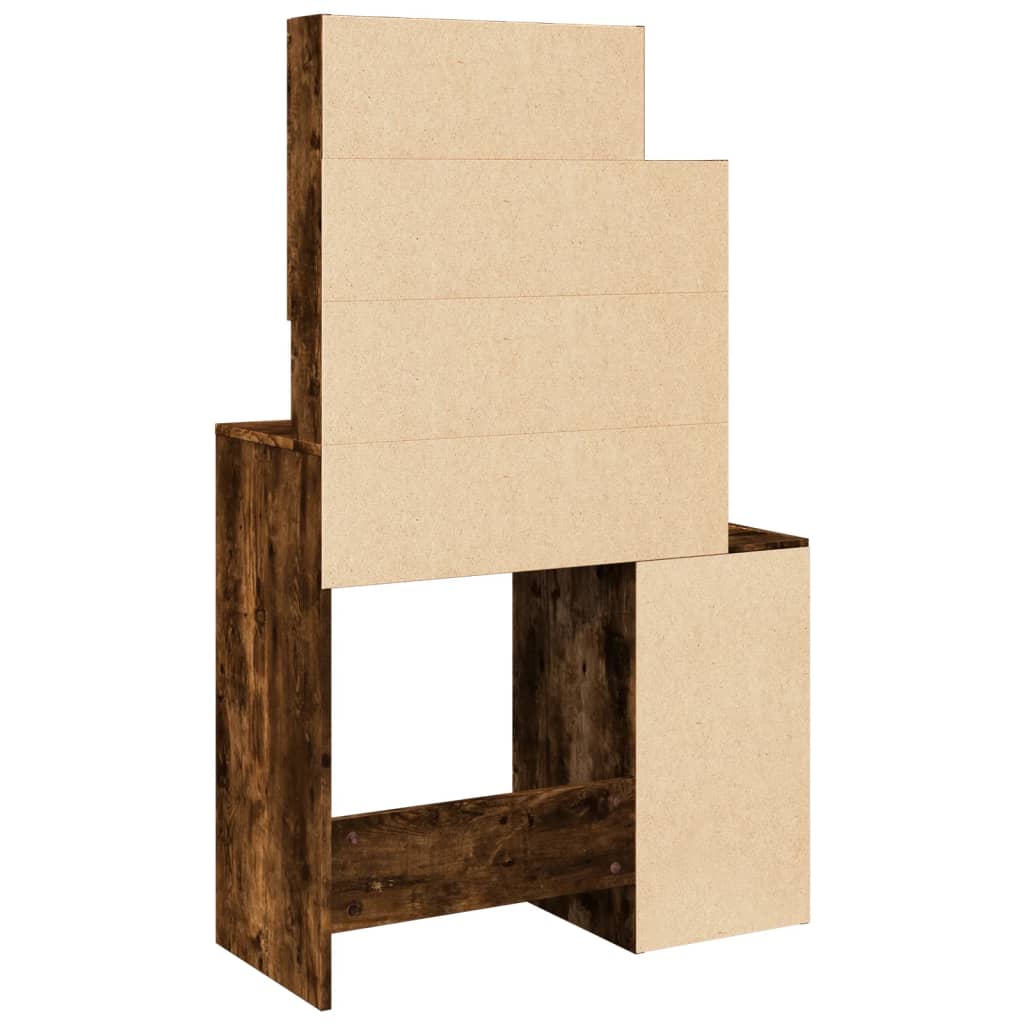 Dressing table with cabinet, smoked oak, 80x35x132cm