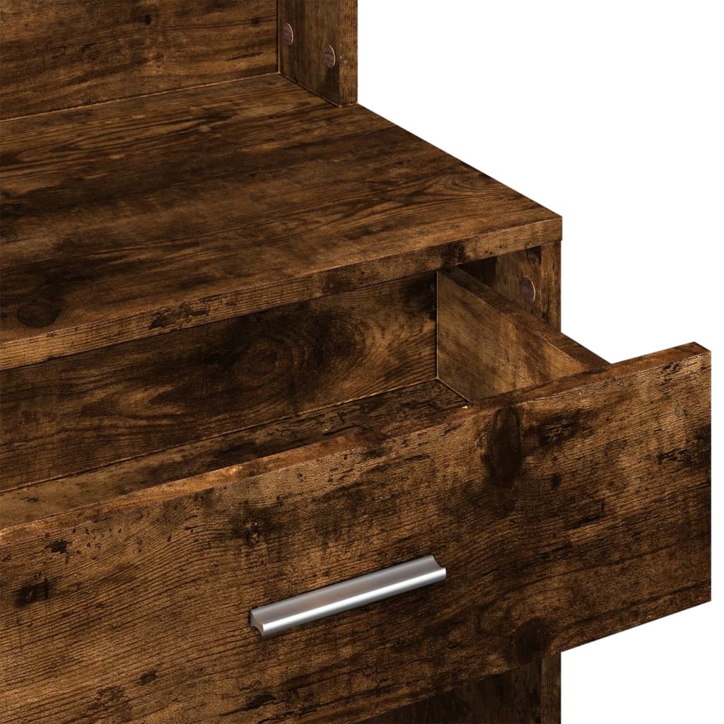 Dressing table with cabinet, smoked oak, 80x35x132cm