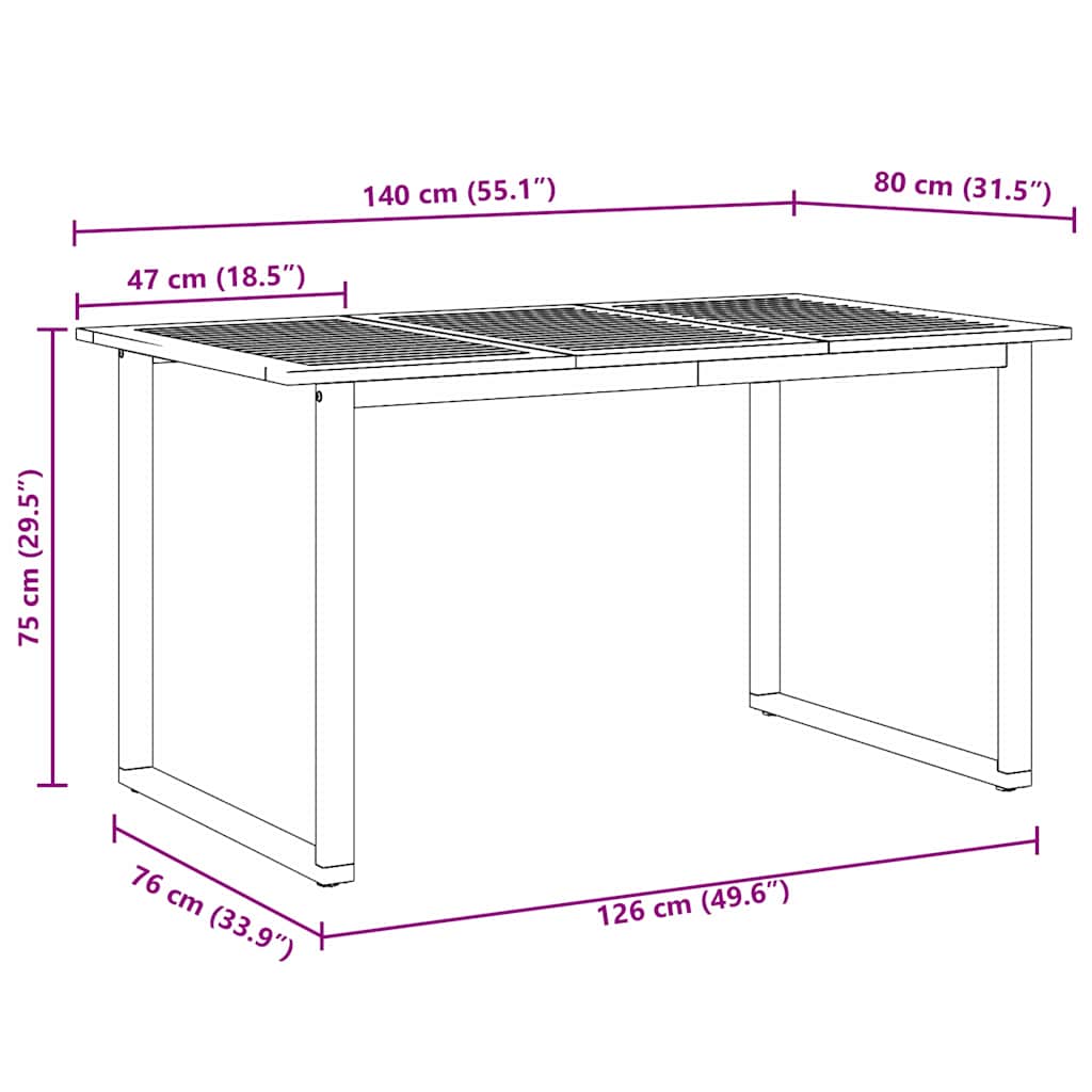 Garden Dining Set 5 pcs Grey and Brown 140 x 80 x 75 cm