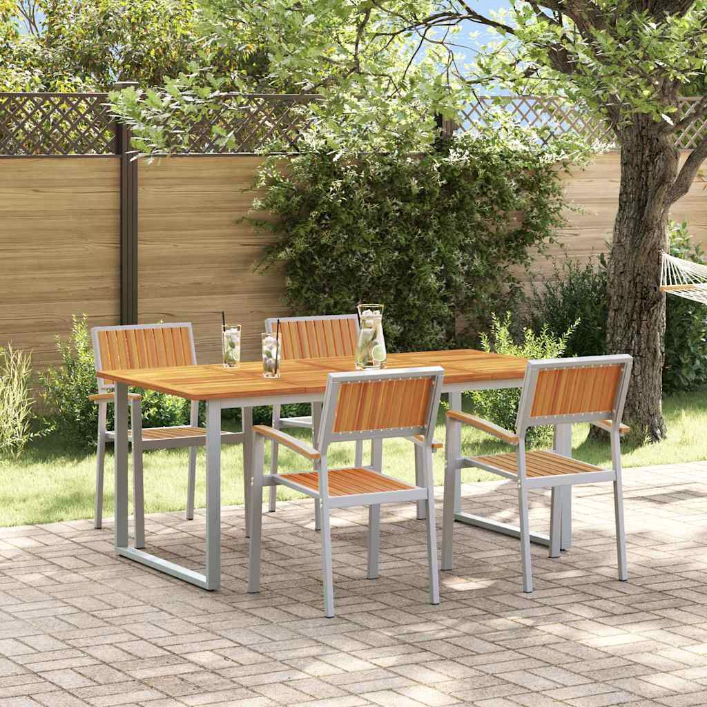 Sodo valgomojo komplektas 5 pcs Pilka ir ruda 180 x 90 x 75 cm