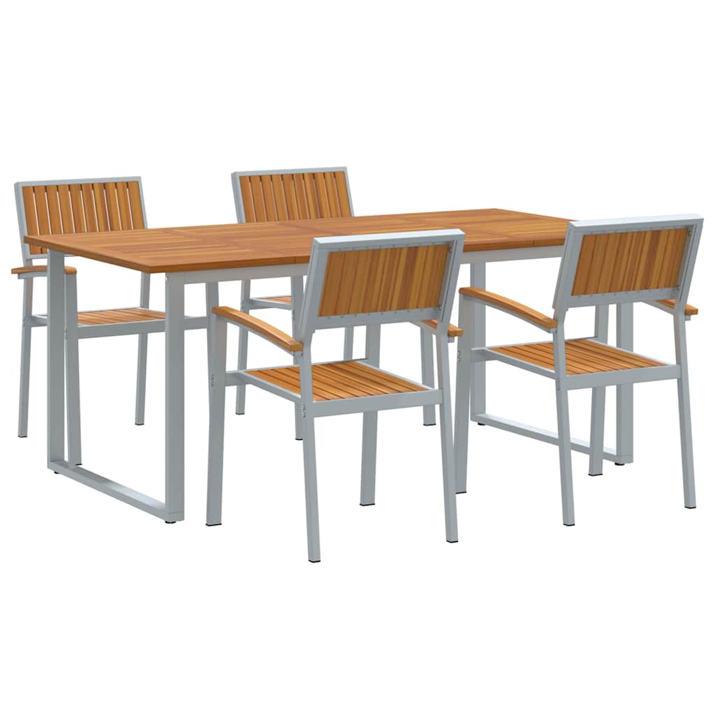 Sodo valgomojo komplektas 5 pcs Pilka ir ruda 180 x 90 x 75 cm