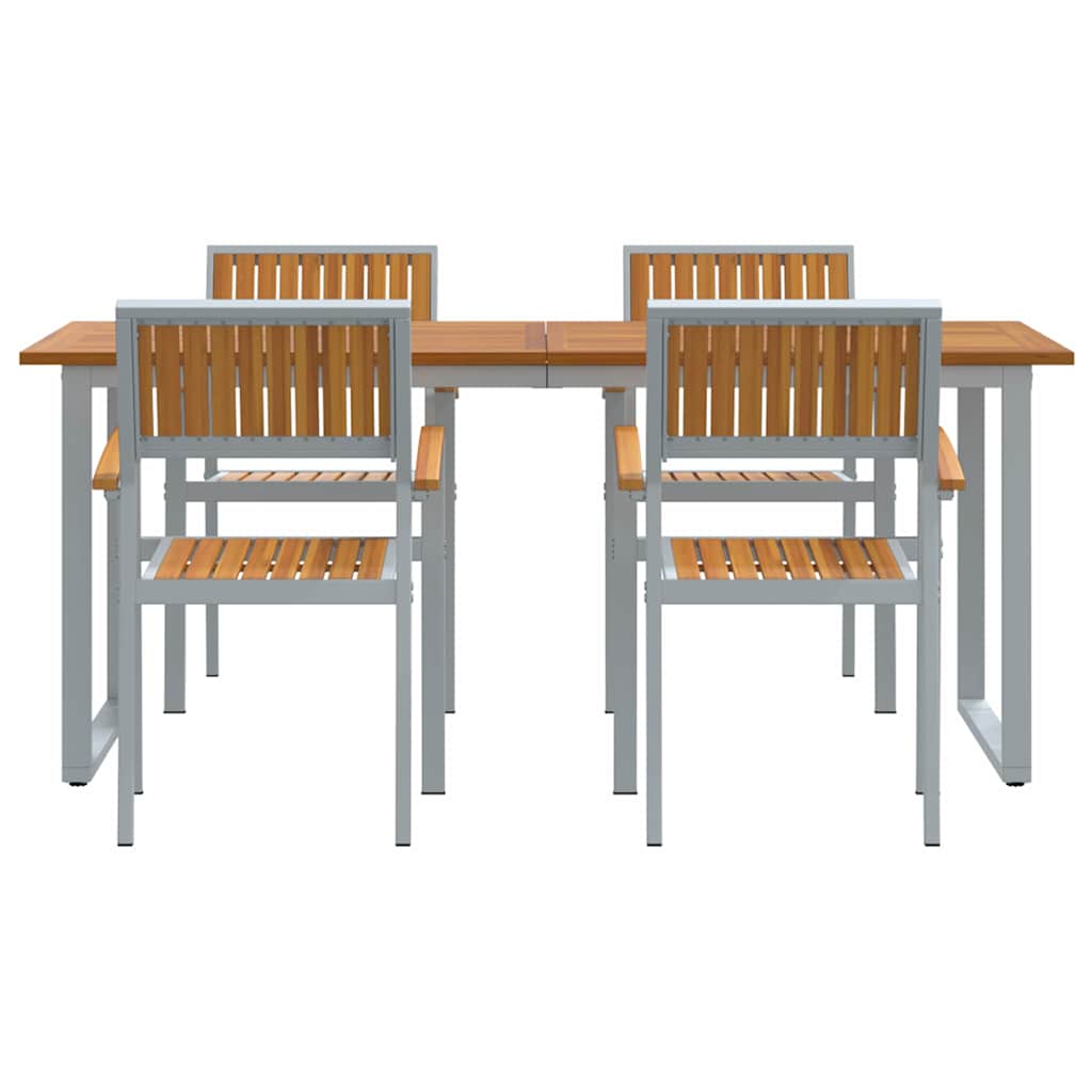 Sodo valgomojo komplektas 5 pcs Pilka ir ruda 180 x 90 x 75 cm