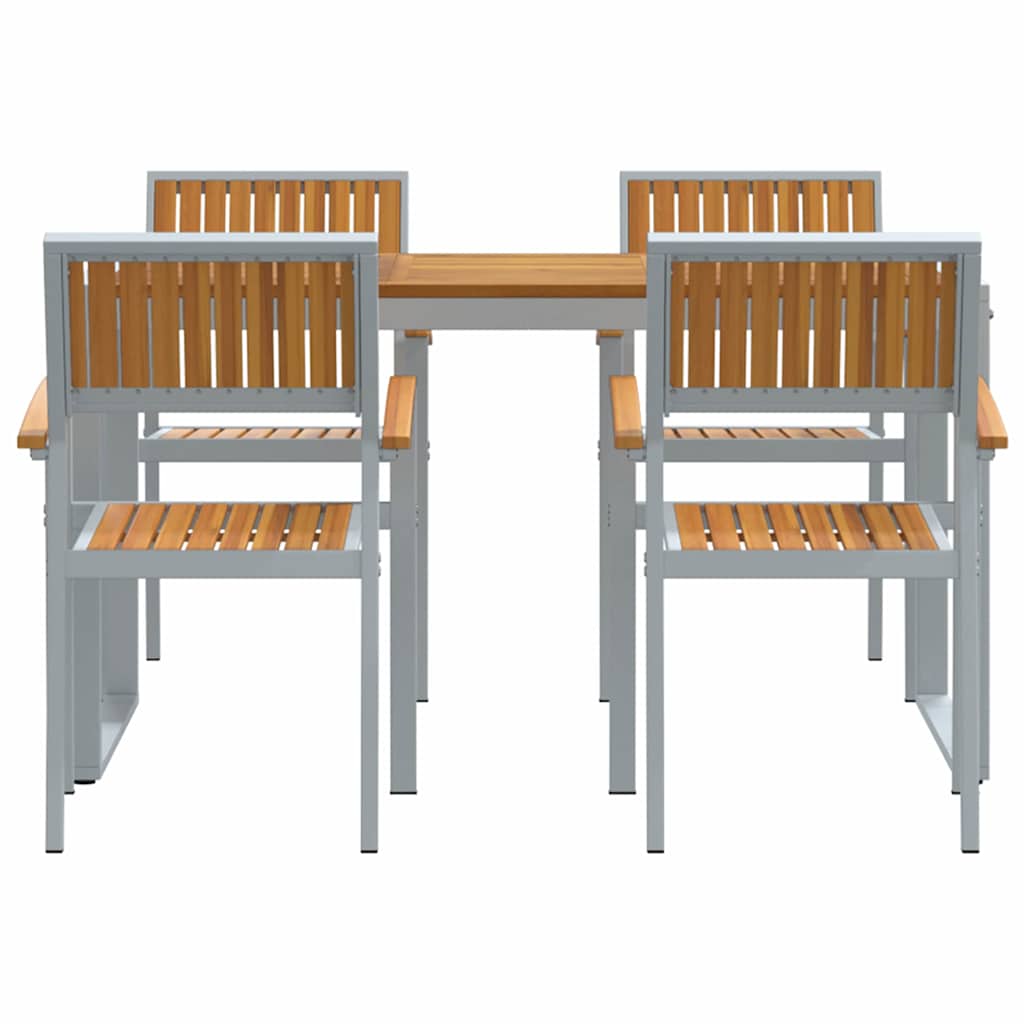 Sodo valgomojo komplektas 5 pcs Pilka ir ruda 140 x 80 x 75 cm