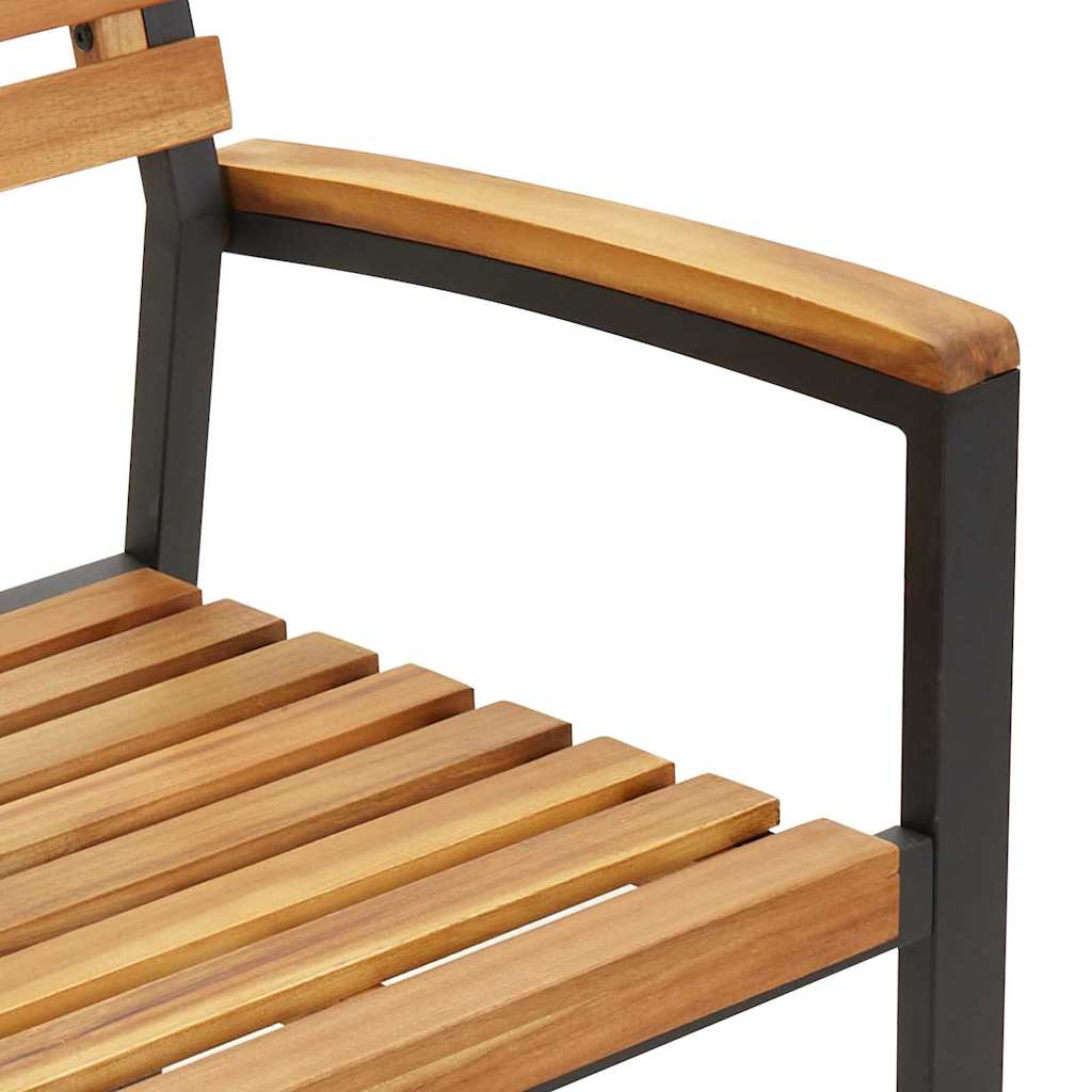 Sodo valgomojo komplektas 5 pcs Juoda Kietos akacijos mediena