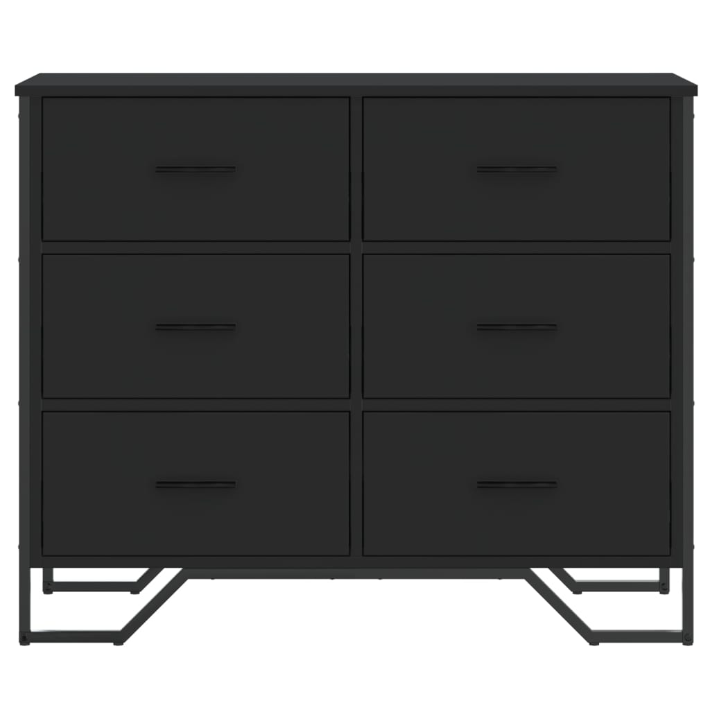 Chest of drawers, black, 91x35.5x74.5cm, engineered wood