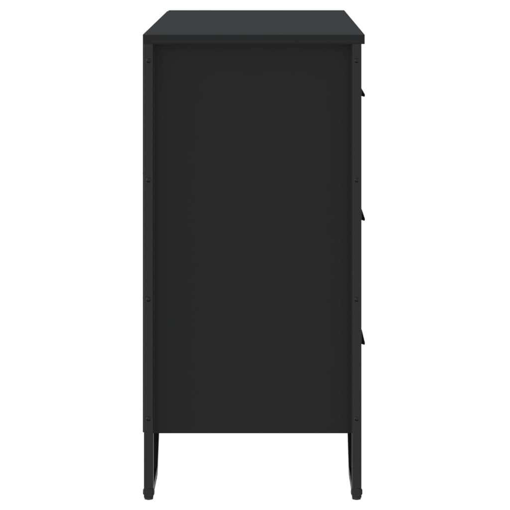 Chest of drawers, black, 91x35.5x74.5cm, engineered wood