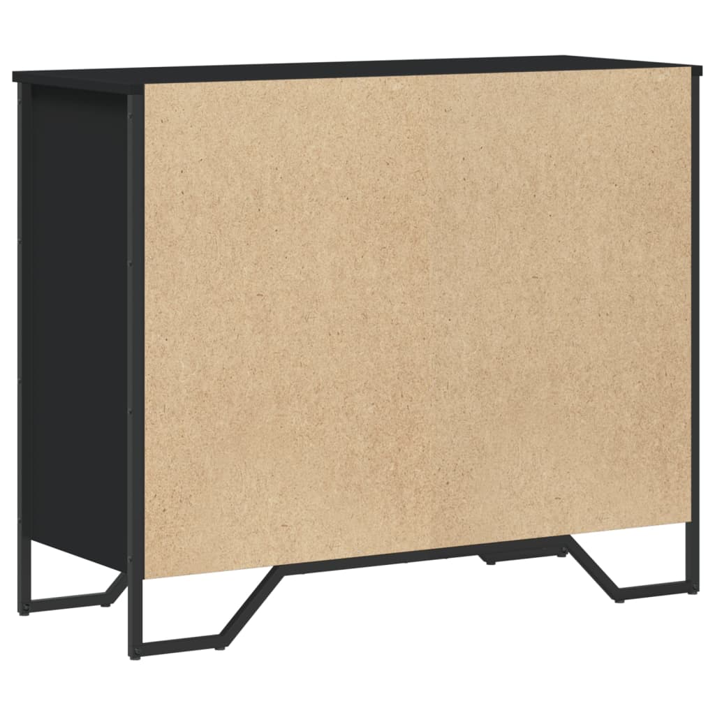 Chest of drawers, black, 91x35.5x74.5cm, engineered wood