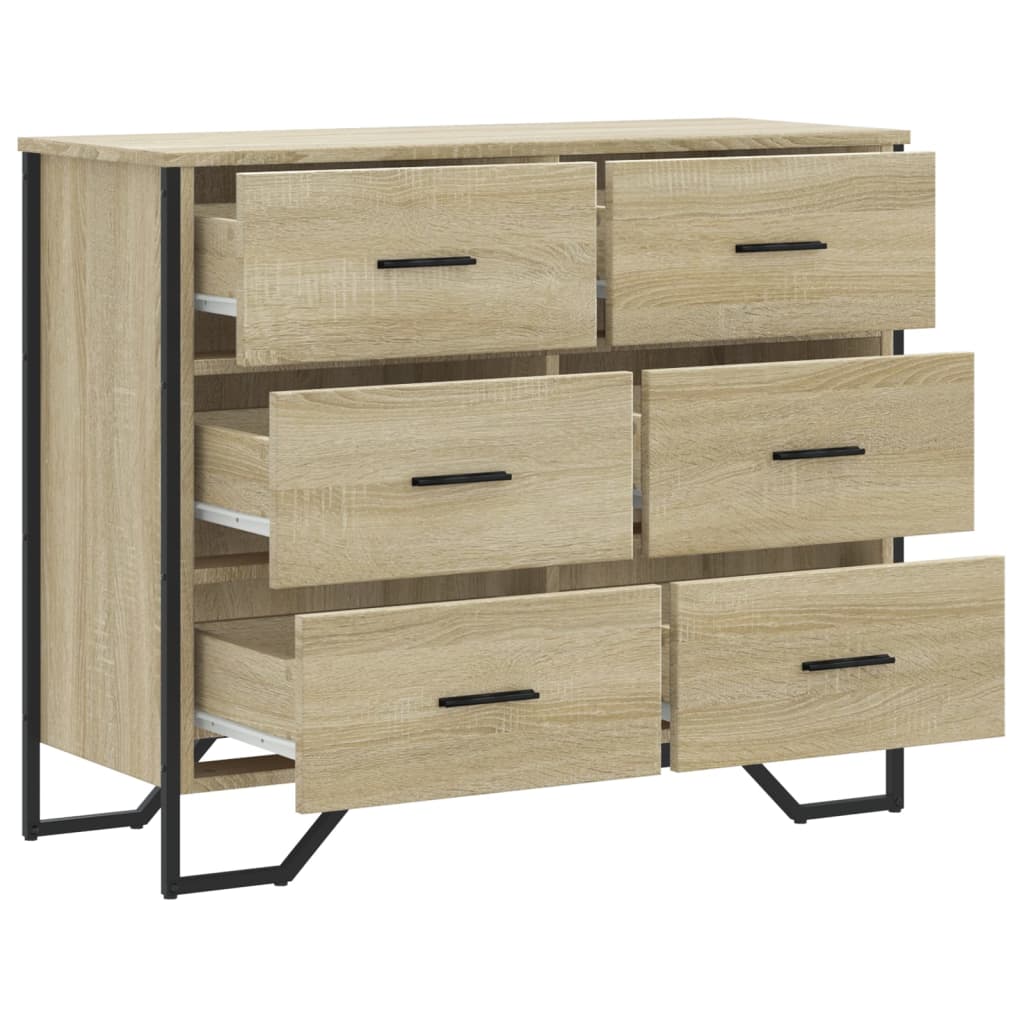 Chest of drawers, sonoma oak, 91x35.5x74.5cm, wood