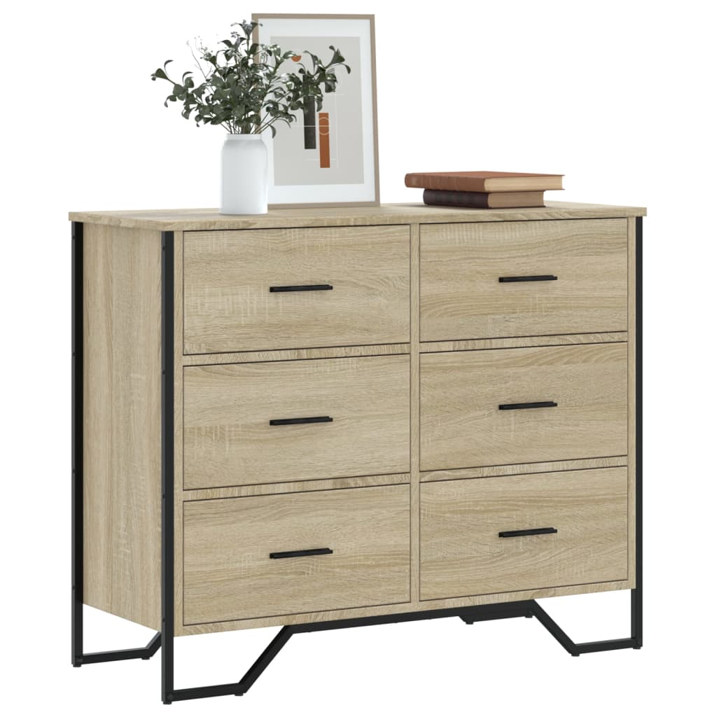 Chest of drawers, sonoma oak, 91x35.5x74.5cm, wood
