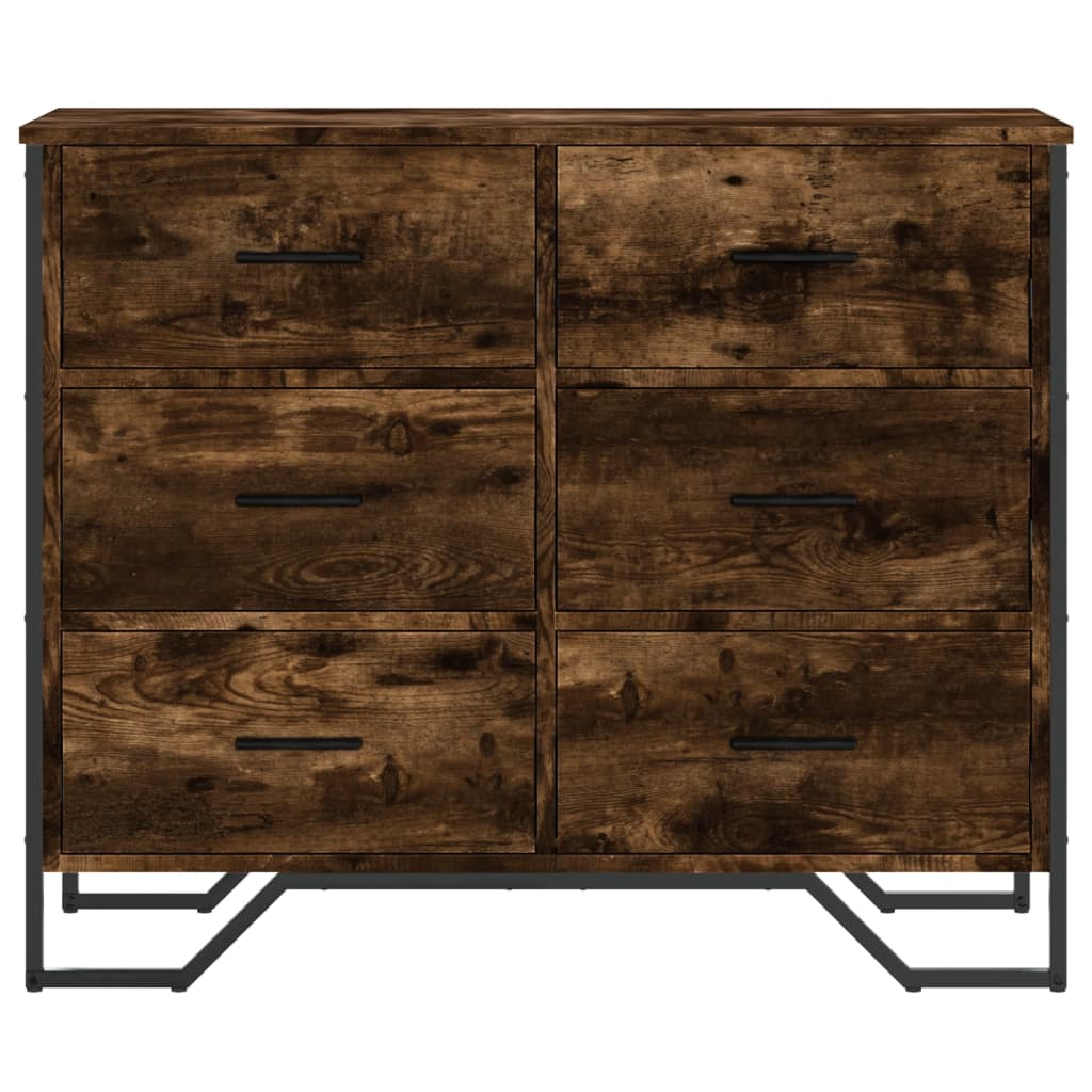 Chest of drawers, smoke oak, 91x35.5x74.5cm, wood