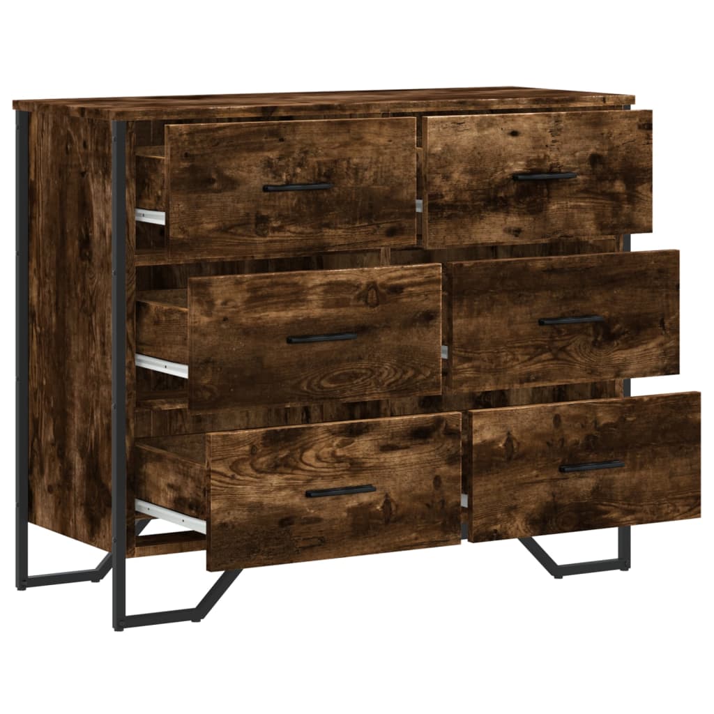 Chest of drawers, smoke oak, 91x35.5x74.5cm, wood