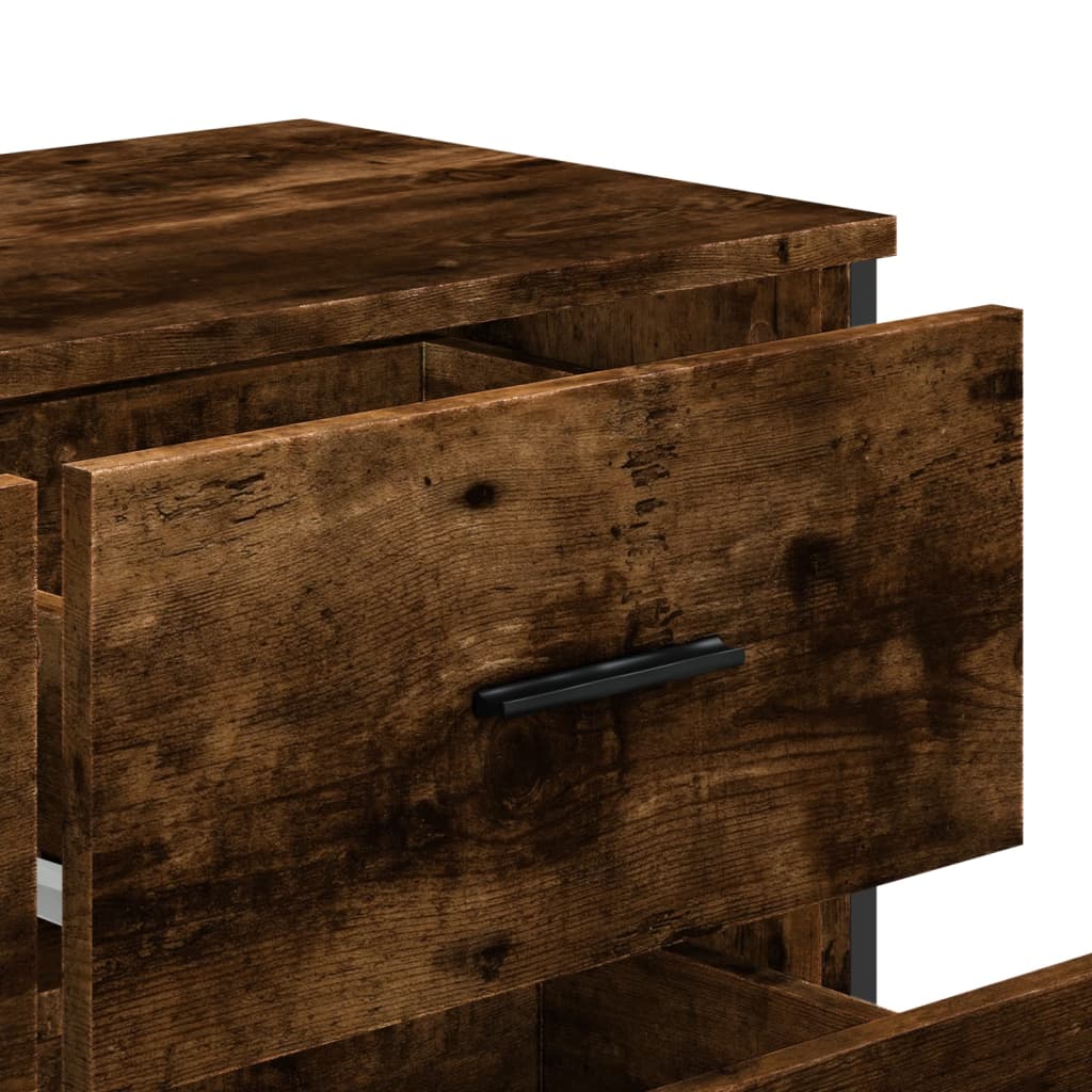 Chest of drawers, smoke oak, 91x35.5x74.5cm, wood
