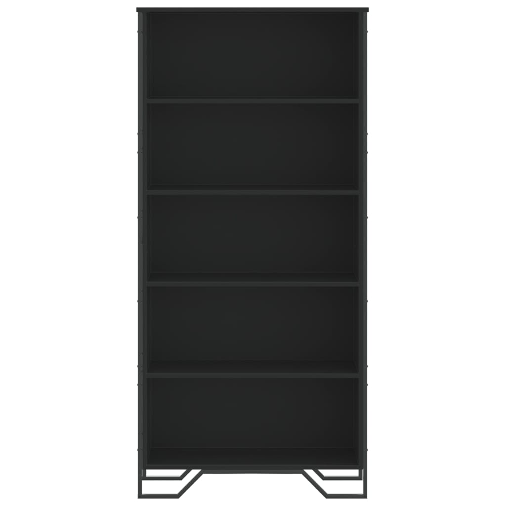 Grāmatu skapis, melns, 80x31x169cm, MDF