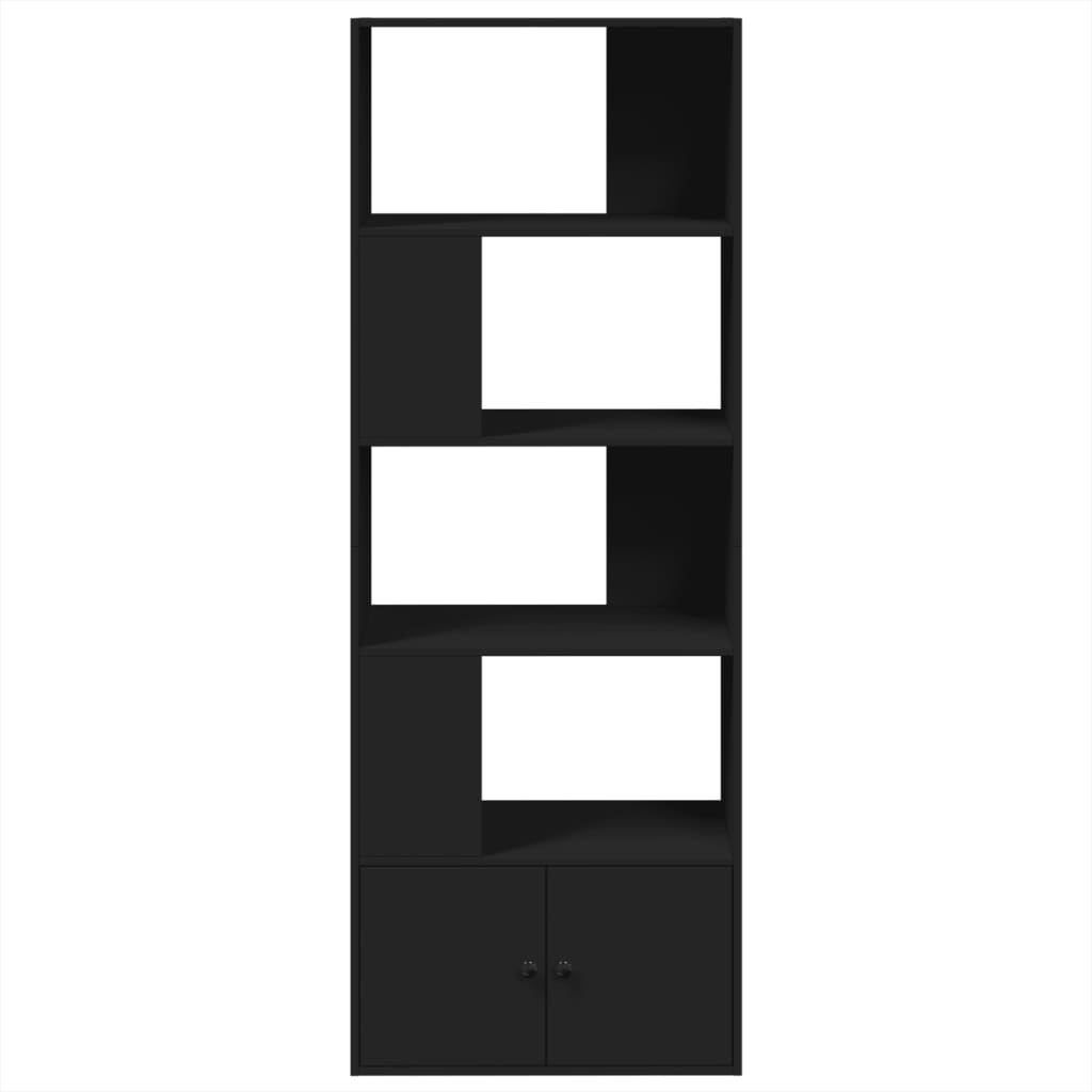 Grāmatu plaukts, melns, 70x36x189cm, apstrādāta koksne