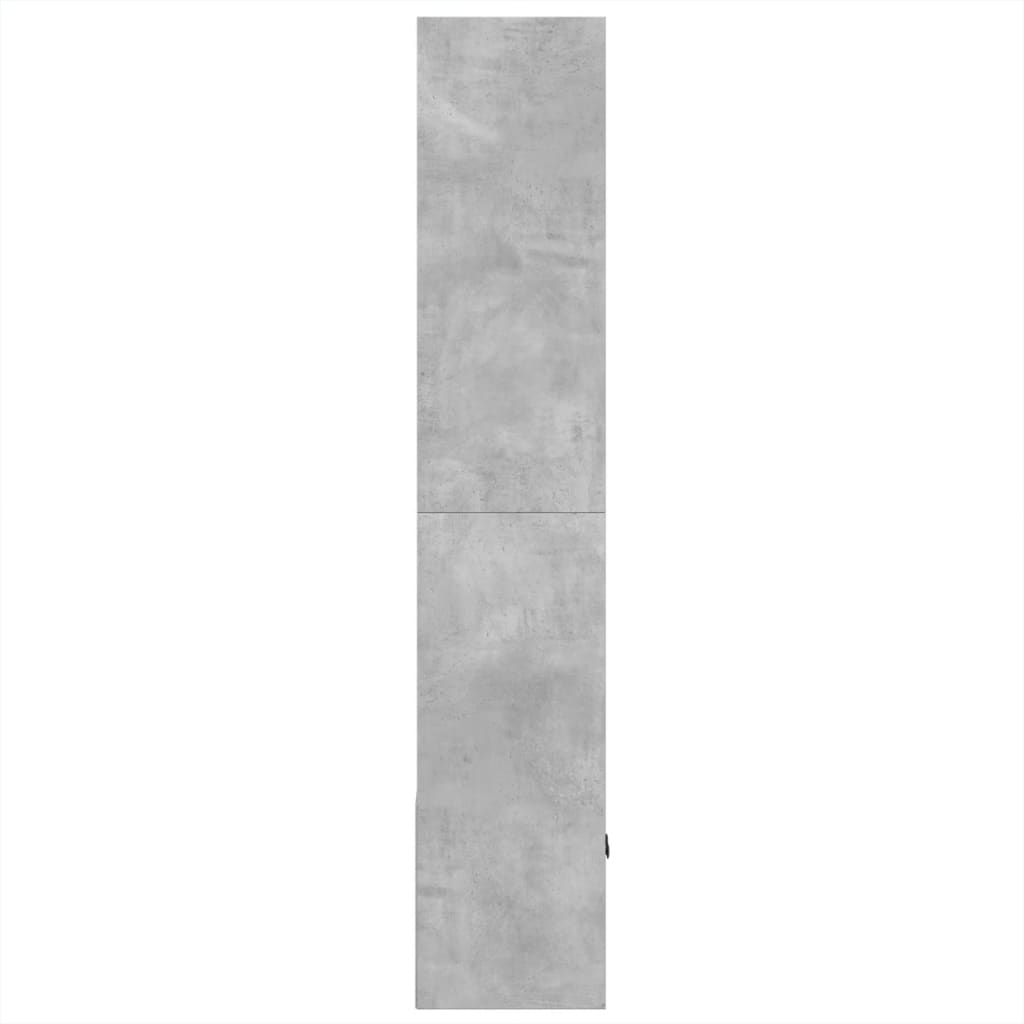 Knygų spinta, betono pilka, 70x36x189cm, apdirbta mediena