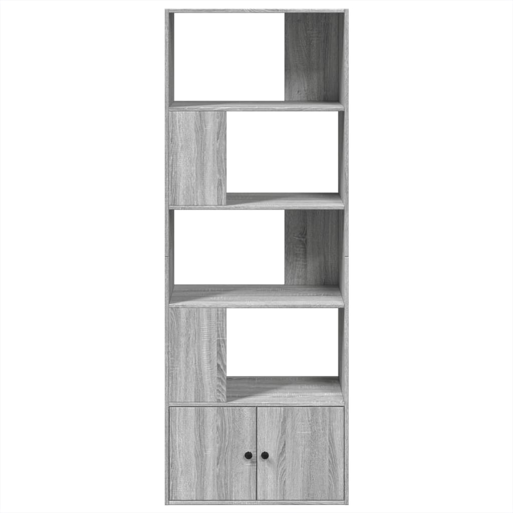 Bookcase, gray oak, 70x36x189cm, engineered wood