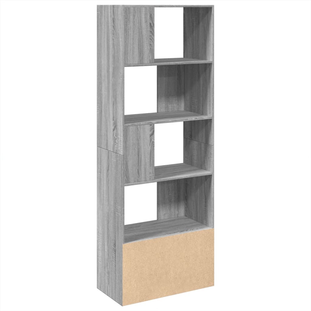 Bookcase, gray oak, 70x36x189cm, engineered wood
