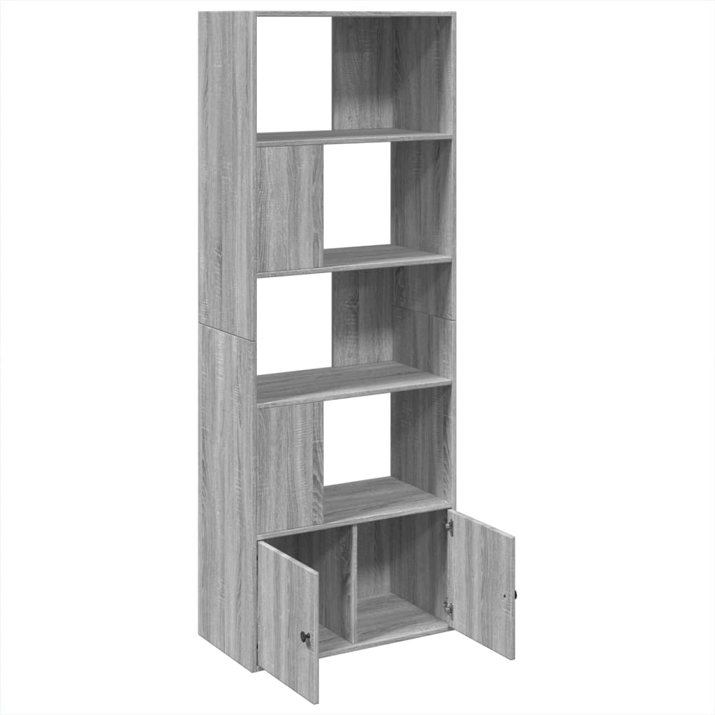 Bookcase, gray oak, 70x36x189cm, engineered wood