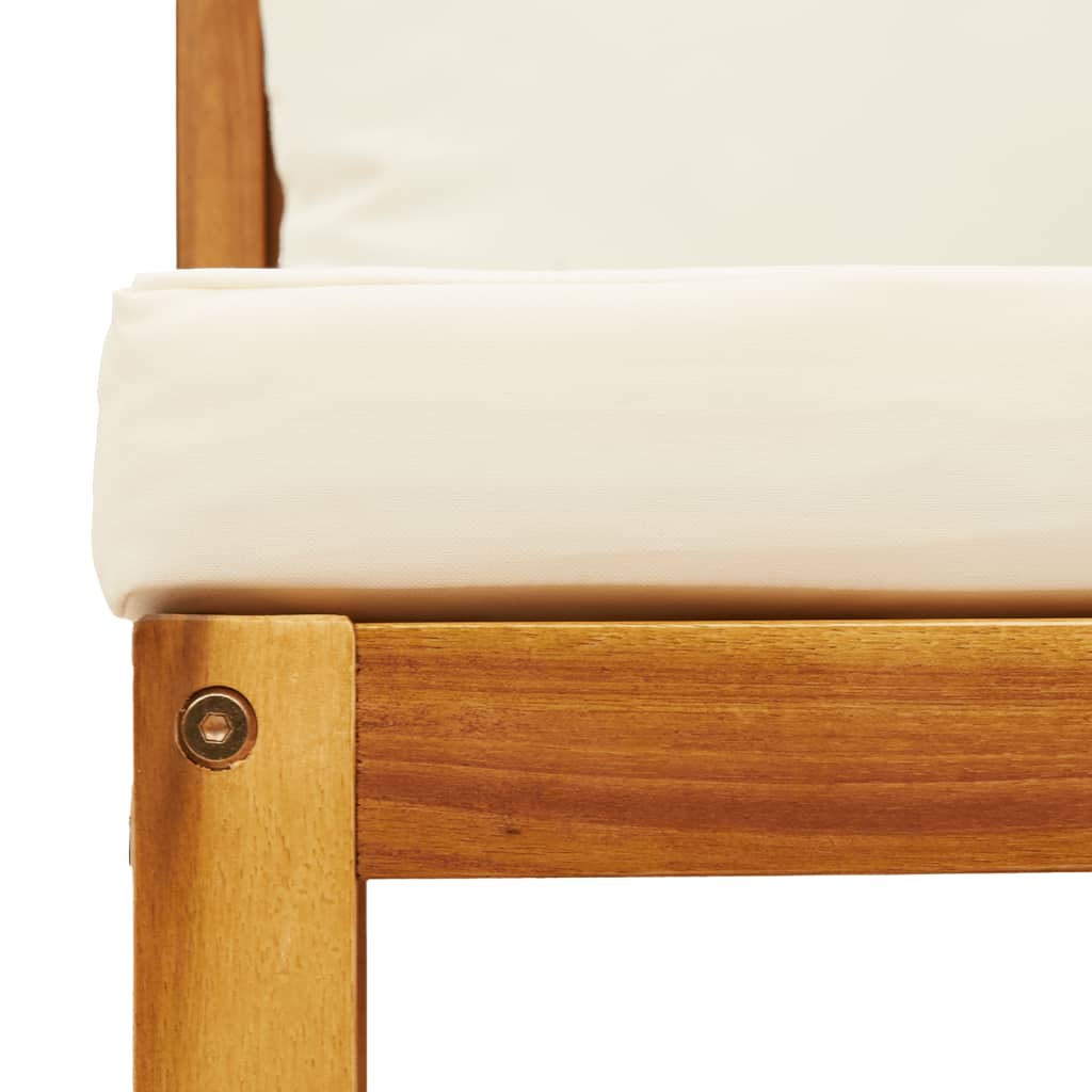 Corner Garden Sofas with Cushions, 2 pcs, Acacia Wood and Rope