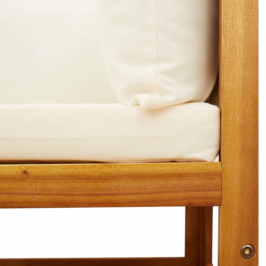 7 dalių sodo sofų komplektas su pagalvėlėmis, akacijos mediena ir virvė