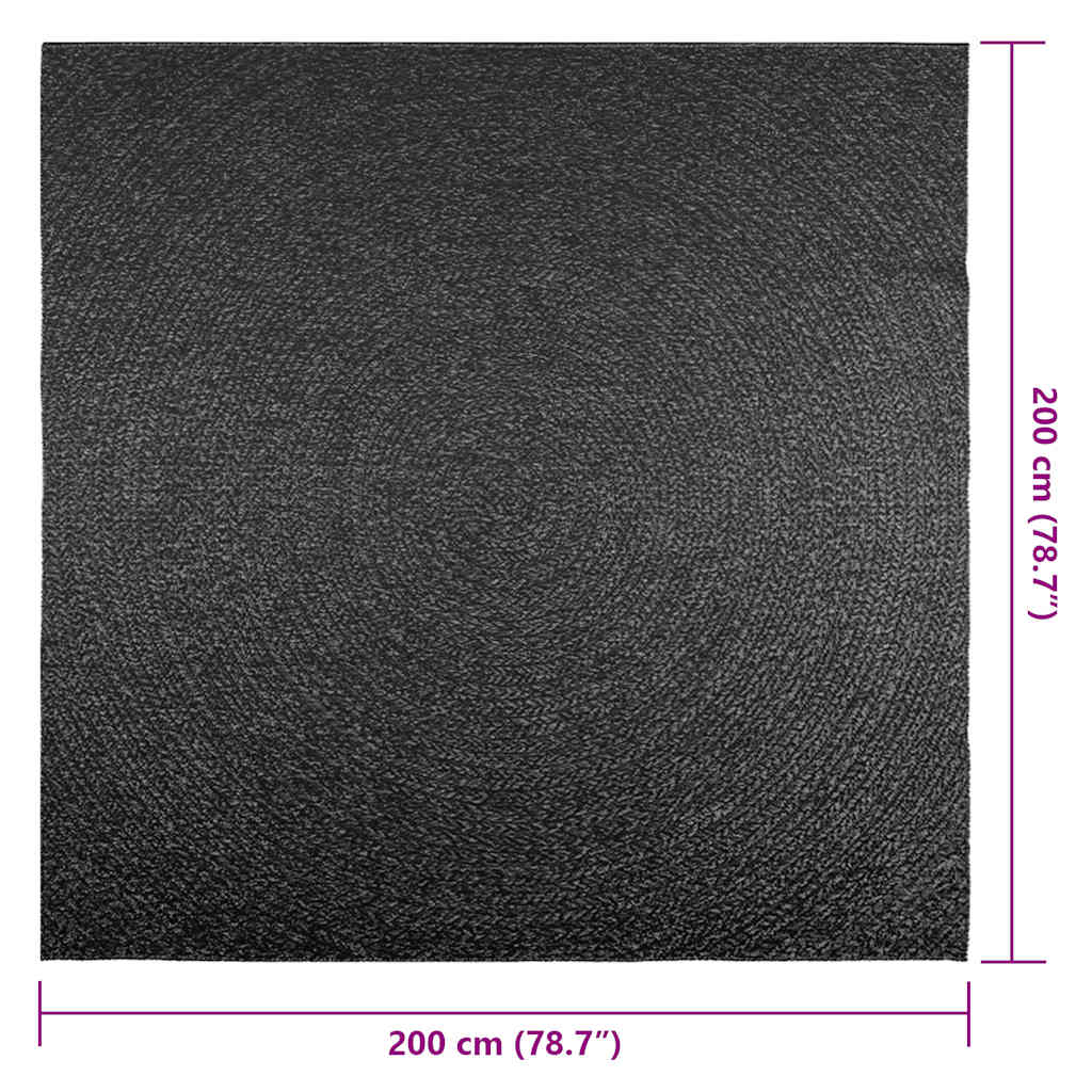 Kilimas ZIZUR, 200x200 cm, džiuto imitacija, vidaus ir lauko