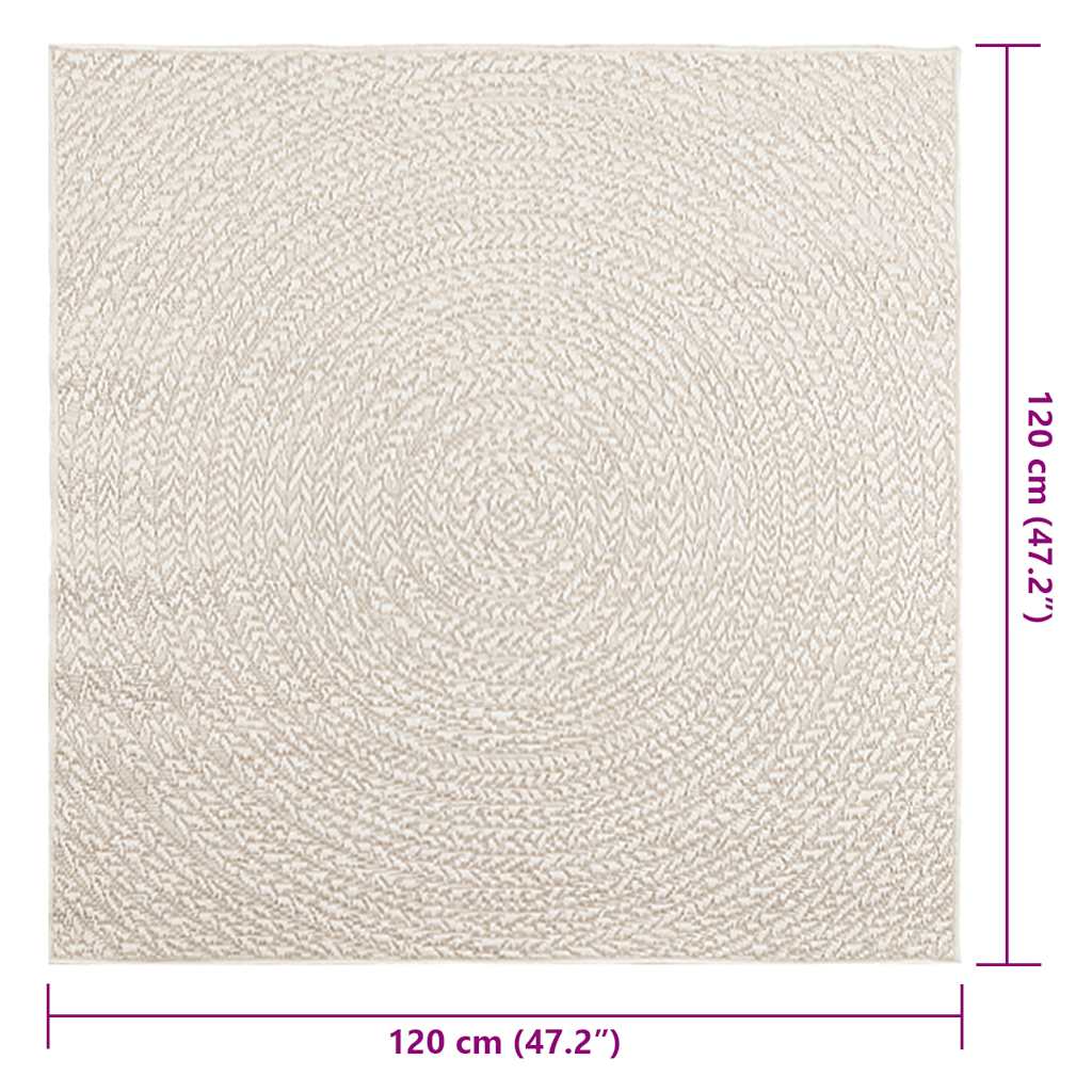 Kilimas ZIZUR, 120x120 cm, džiuto imitacija, vidaus ir lauko