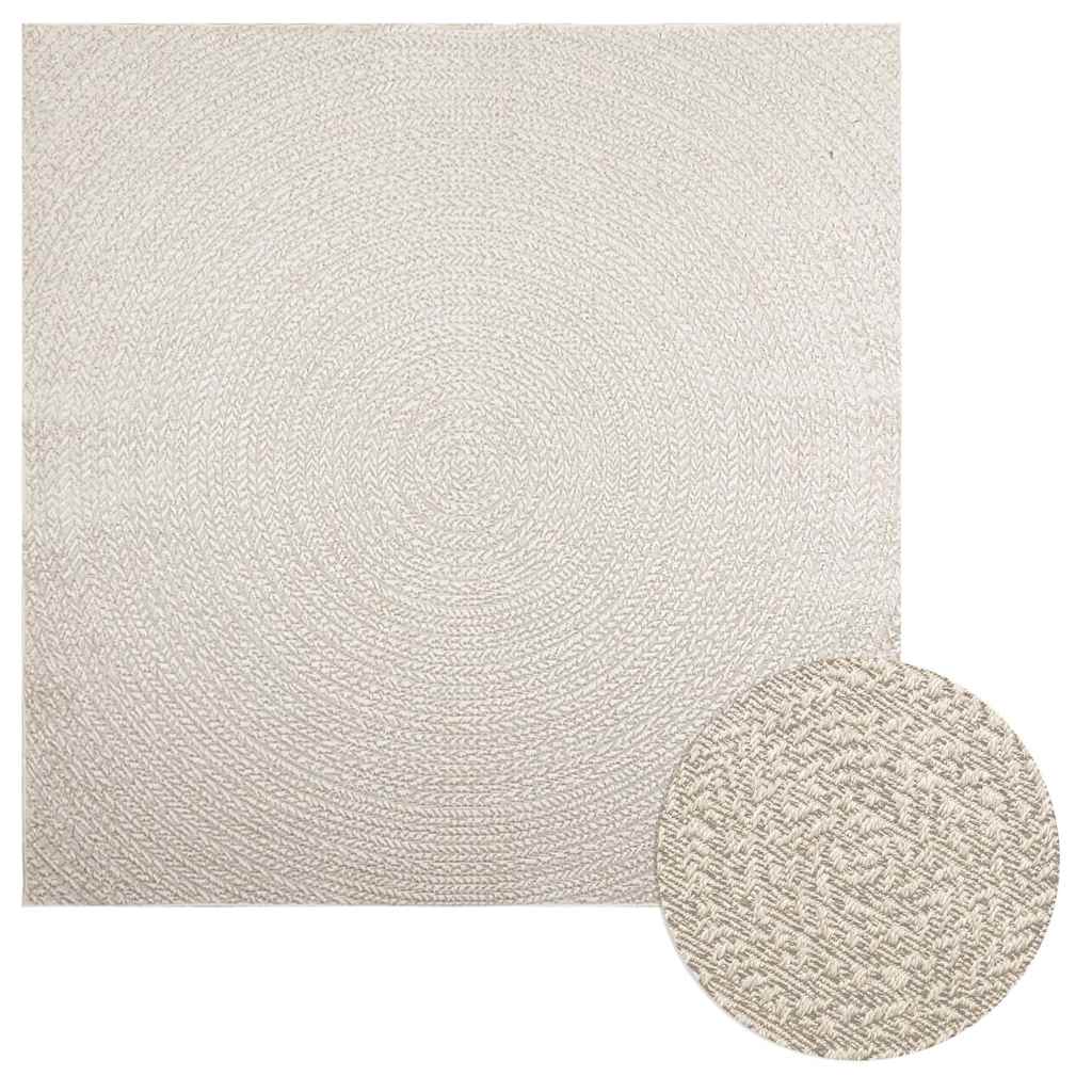 ZIZUR Rug, 200x200 cm, jute imitation, indoor and outdoor