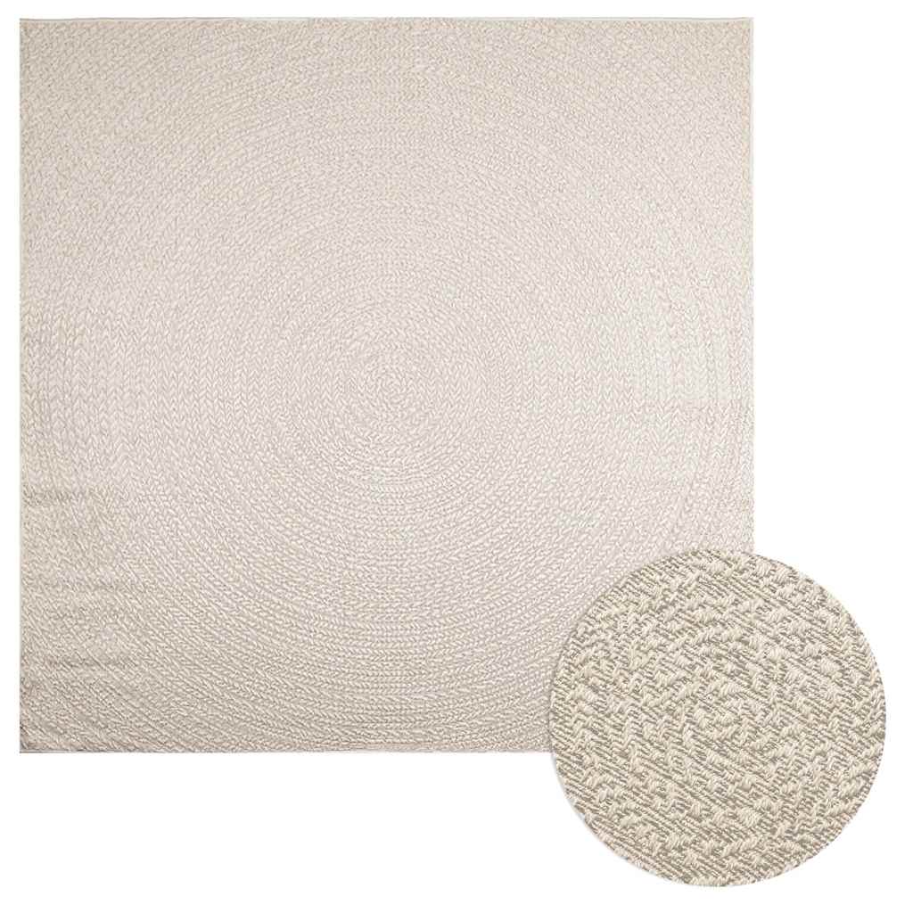ZIZUR rug, 240x240 cm, jute imitation, indoor and outdoor