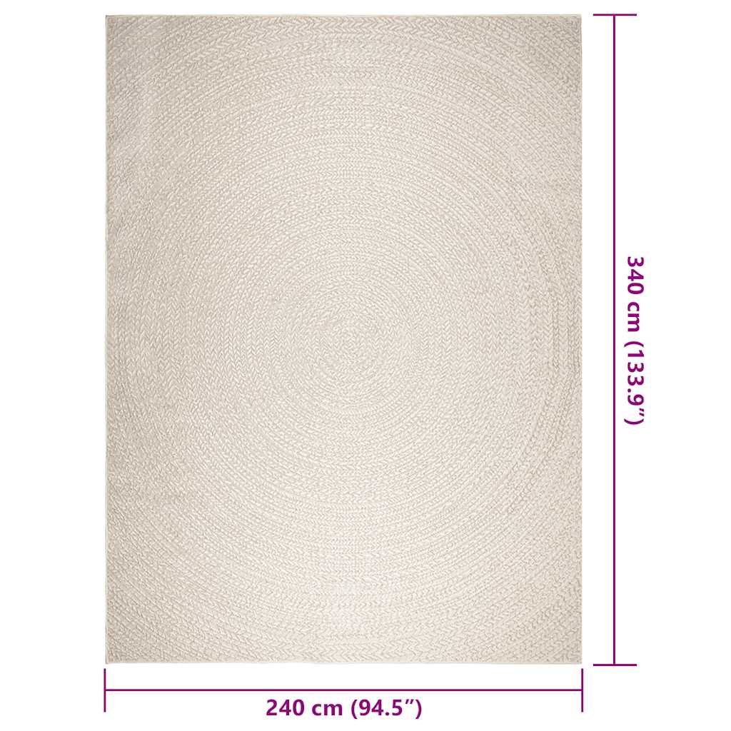 Kilimas ZIZUR, 240x340 cm, džiuto imitacija, vidaus ir lauko
