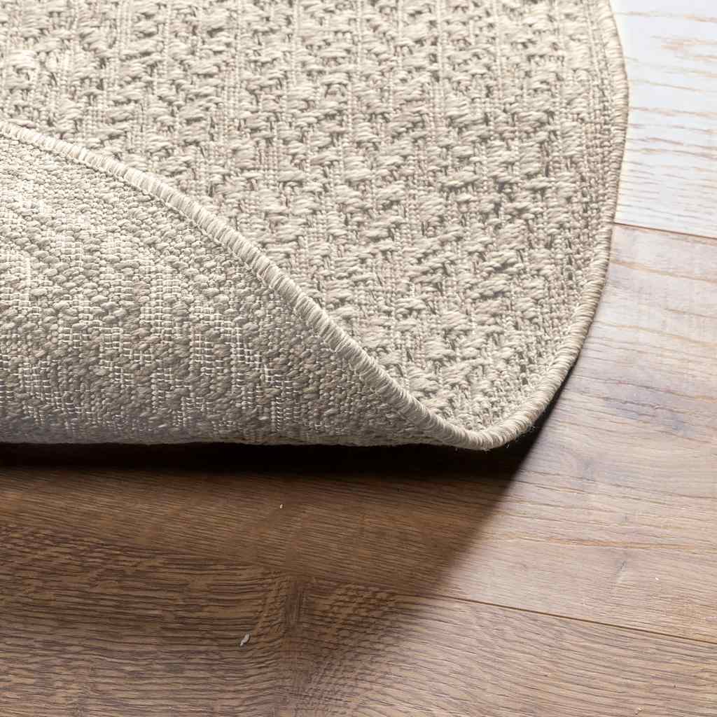 Rug ZIZUR, Ø 200 cm, jute imitation, indoor and outdoor