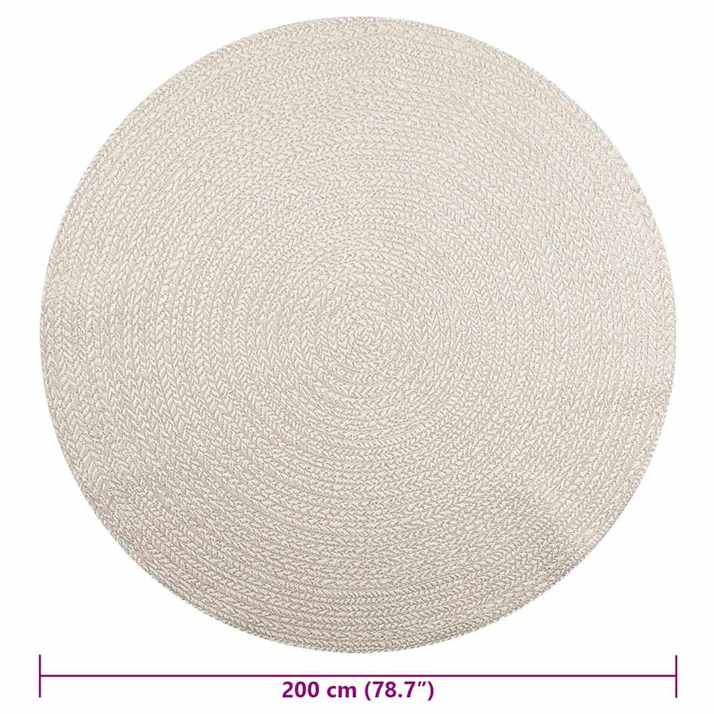 Rug ZIZUR, Ø 200 cm, jute imitation, indoor and outdoor